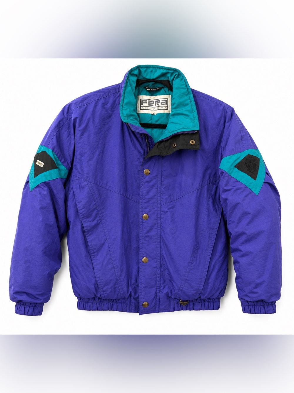 Fera Skiwear Vintage 80s/90s Colorblock Ski Jacket – Men’s M – Rare Retro